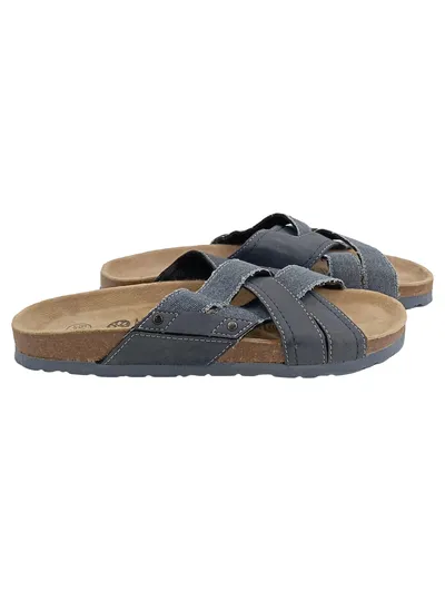 Natural Walk Herren Pantoletten Grau Gr. 41 Casual Kreuzriemen Sandalen