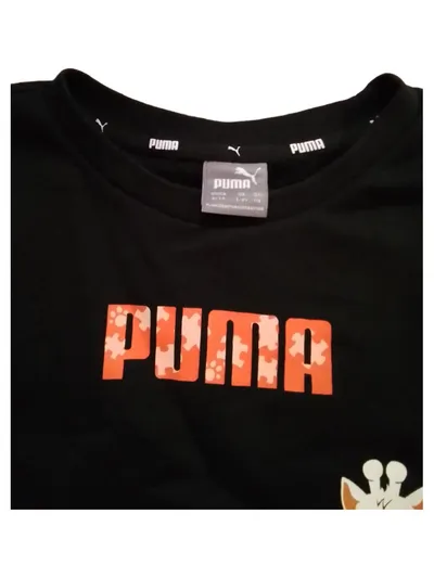 PUMA Kinder Pullover Sweatshirt Giraffe Gr. 116 Schwarz Sportlich