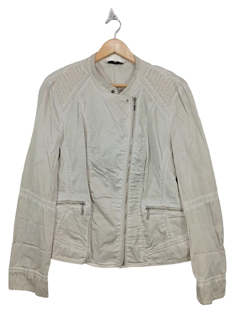 Gerry Weber Steppjacke Damen Beige Baumwolle Reißverschluss Gr. 44 1