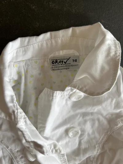 OKAY Baby Mädchen Leichte Jacke Trenchcoat Weiß Gr. 74 Baumwolle
