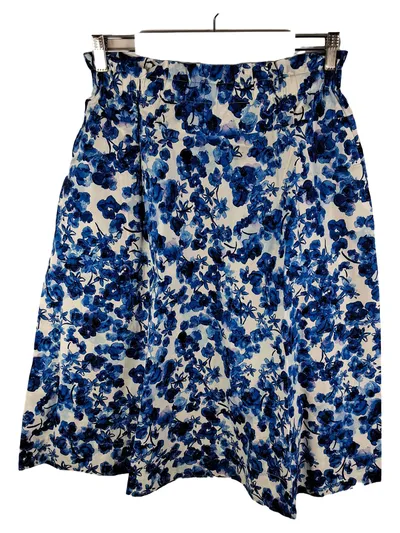 Esprit Damen A-Linienrock Blumenmuster Blau Gr. 38 Baumwolle