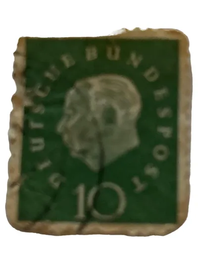 Deutsche Bundespost Briefmarke 10 Pfennig Grün Sammlerstück