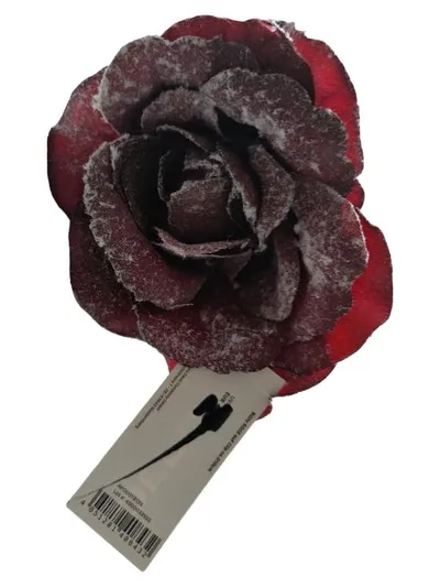 Depot Weihnachtsstern Rose Clip Deko Rot 100% Polyester Glitzer
