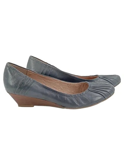 5th Avenue Ballerinas Keilabsatz Damen 39 Grau Leder Komfortabel