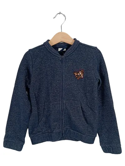 s.Oliver Bomberjacke Mädchen Blau Gr. 116 Pailletten Glitzer Freizeit Casual