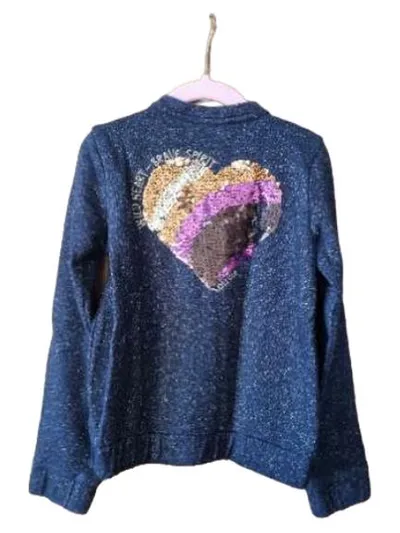 s.Oliver Bomberjacke Mädchen Blau Gr. 116 Pailletten Glitzer Freizeit Casual