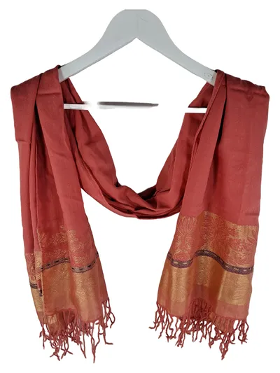 ARA Schal Damen Rot 160x67cm Elegant Florales Muster Seide Wolle Fransen