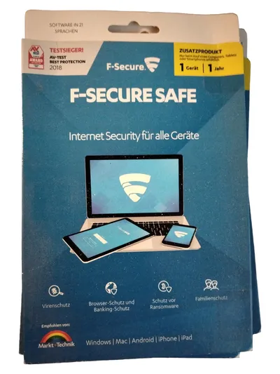 F-Secure Safe Internet Security 1 Gerät 1 Jahr PC Mac Android iOS Virenschutz