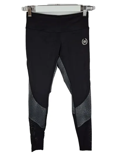 Body Engineers Damen Sport Leggings Schwarz Grau Gr. S Fitness