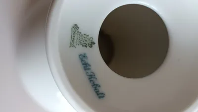 H&C Selb Bavaria Kerzenständer Porzellan Weiß Klassisch Echt Kobalt