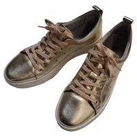 Filipe Shoes Damen Sneaker Low Gold Metallic Gr. 50 Leder Glitzer 1