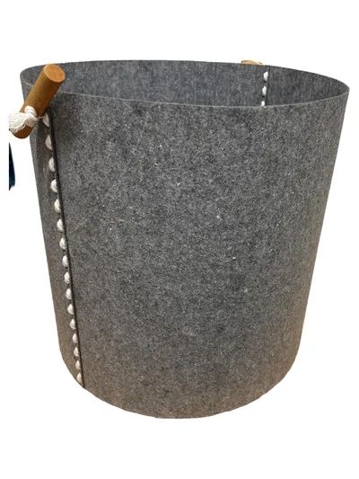 Oohh Collection Filzkorb Grau Aufbewahrungskorb Modern Holzgriffe