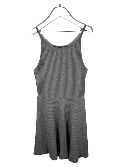 Topshop Trägerkleid Damen Grau Rippstrick Strickkleid Baumwolle S 36