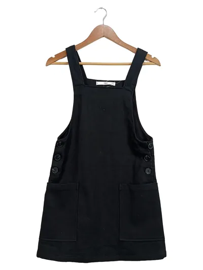 MNG Damen Latzkleid Freizeitkleid Schwarz Gr. 36/S Casual