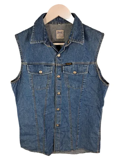 Diesel Jeans Weste Damen Gr. 36/S Blau Denim Vintage Ärmellos