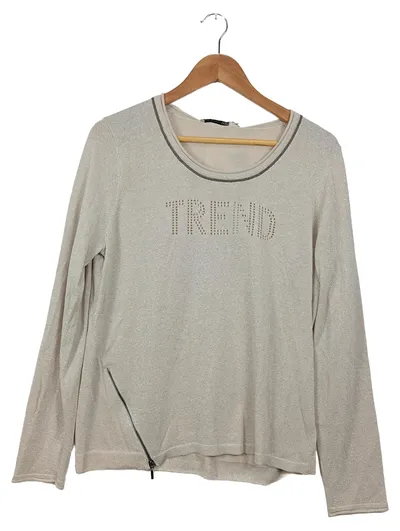 Trend by Captain Tortue Damen Langarmshirt Gr. 40/L Beige Glitzer