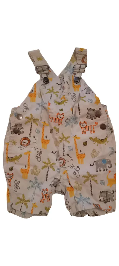 Topomini Kinder Latzhose Gr. 68 Mehrfarbig Tiermotive Casual Baby Strampler