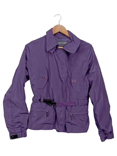 FFC Damen Leichte Jacke Gr. 36/S Lila Polyester mit Gürtel