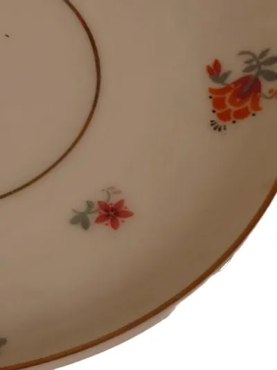 Friedrich Kaestner Untertasse Porzellan Blumenmuster Streublumen 14,5cm