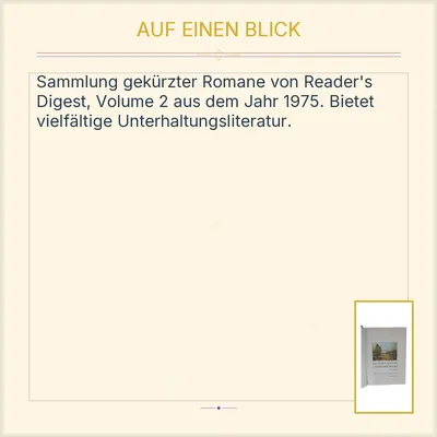 Reader's Digest Condensed Books Volume 2 1975 Sammelband Hardcover