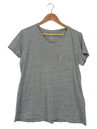Levis T-Shirt Damen Gr. 40/L Grau Casual Basic Rundhals
