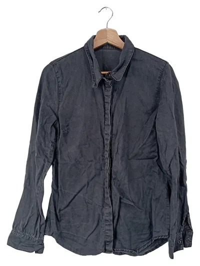 ASOS Damen Freizeithemd Gr. 40/L Grau Casual Lyocell Langarm