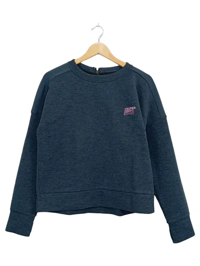 Superdry Sport Damen Pullover Sweatshirt Gr. 42/XL Petrol Meliert