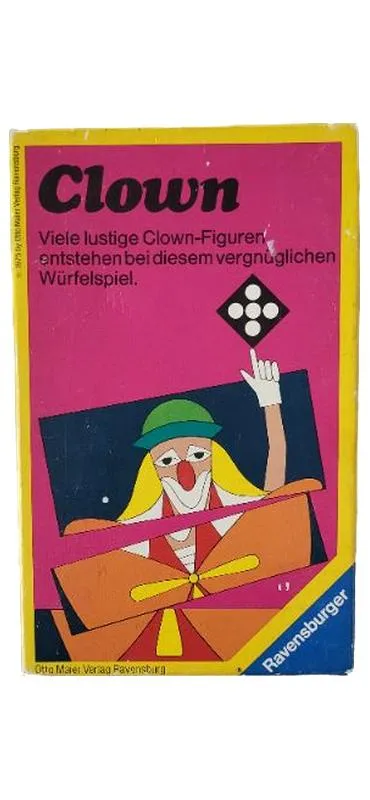 Clown Würfelspiel Ravensburger Mitbringspiele Vintage Kinderspiel