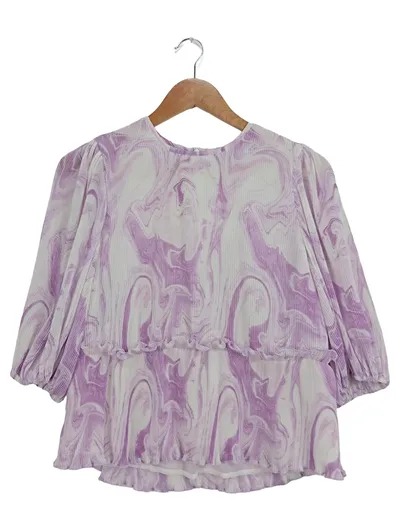 GANNI Damen Bluse Gr. 38;M Mehrfarbig Plissee Rüschen