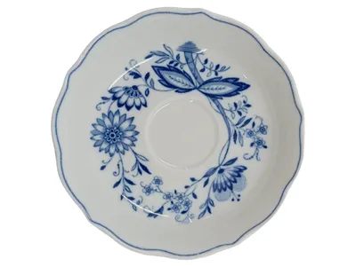 Tirschenreuth Unterteller Zwiebelmuster Echt Cobalt Porzellan 14 cm