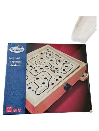 Pavilion Labyrinth Geduldspiel Holz Geschicklichkeitsspiel Kugelspiel ab 6 Jahre