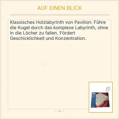 Pavilion Labyrinth Geduldspiel Holz Geschicklichkeitsspiel Kugelspiel ab 6 Jahre