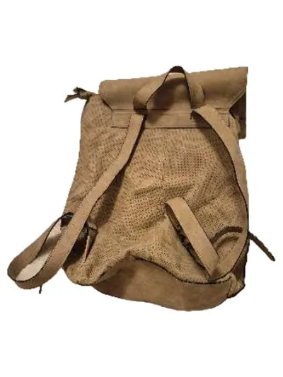 Marco Tozzi Damen Rucksack Beige Kunstleder Lochmuster Casual