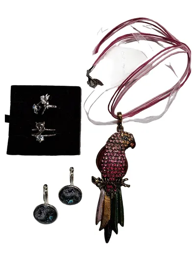 Silvity Schmuckset 5tlg Damen Charmant Strass Fee Vogel Fuchs Yin Yang