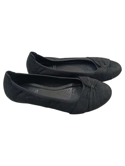 Pesaro Damen Ballerinas Schwarz Gr. 39 Textil Schleife Klassisch Slipper