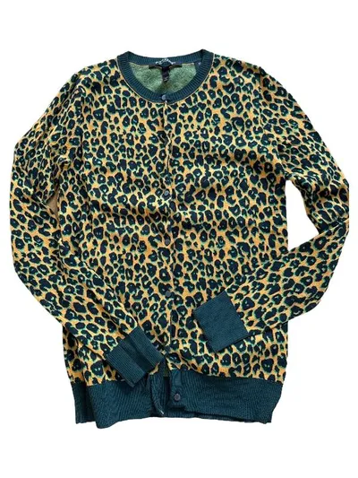 Scotch & Soda Damen Strickjacke XS Leopard Muster Viskose Mehrfarbig