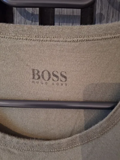HUGO BOSS Herren T-Shirt Gr. L Oliv Basic Baumwolle Logo