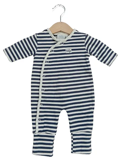 Feetje Baby Strampler Gr. 50 Blau Gestreift Baumwolle