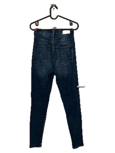 Monki Damen Mom Jeans High Waist Skinny Blau Gr. 27 Stretch