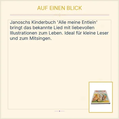 Janosch Alle meine Entlein Eia Popeia Kinderbuch Bilderbuch