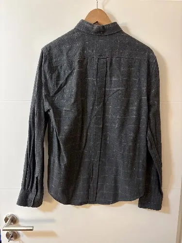 Ben Sherman Hemd Herren M Grau Kariert Langarm Button-Down Baumwolle