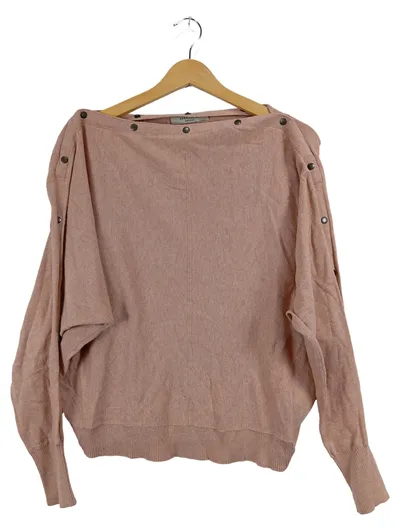 AllSaints Damen Pullover Rosa Gr. M Baumwolle Zierknöpfe Casual