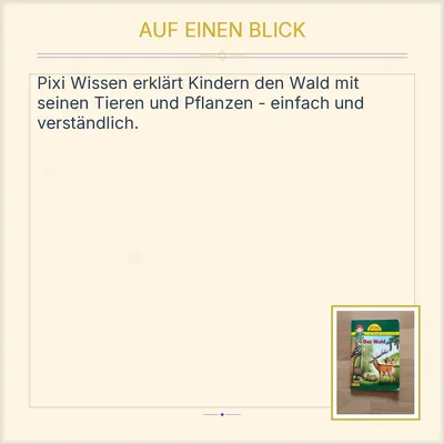 Pixi Wissen Der Wald Sachbuch für Kinder Carlsen Natur Tiere Wald