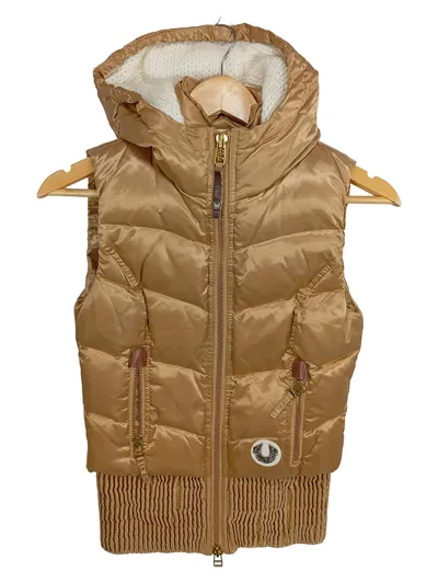 True Religion Damen Steppweste Kapuze Gold Gr. XS Weste Puffer