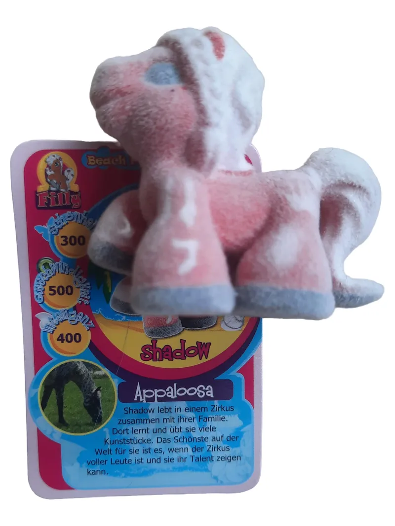 Filly Beach Party Pferd Shadow Appaloosa Figur mit Karte Rosa Sammlerstück 1