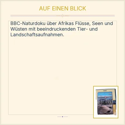 BBC Wildes Afrika DVD Natur-Doku Flüsse Seen Wüsten Tierwelt