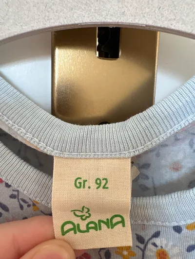 ALANA Kinder T-Shirt Mädchen Blumenmuster Rüschen Gr. 92 Blau