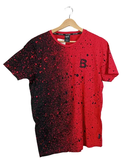 Black Squad Herren T-Shirt Spritzmuster Rot Schwarz Gr. L Streetwear