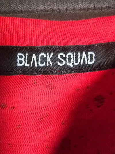 Black Squad Herren T-Shirt Spritzmuster Rot Schwarz Gr. L Streetwear