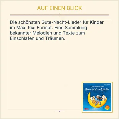 Carlsen Maxi Pixi Buch: Gute-Nacht-Lieder Kinderbuch Sigrid Leberer